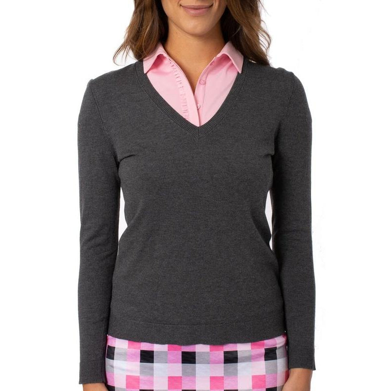 Golftini V-Neck Sweater - Charcoal