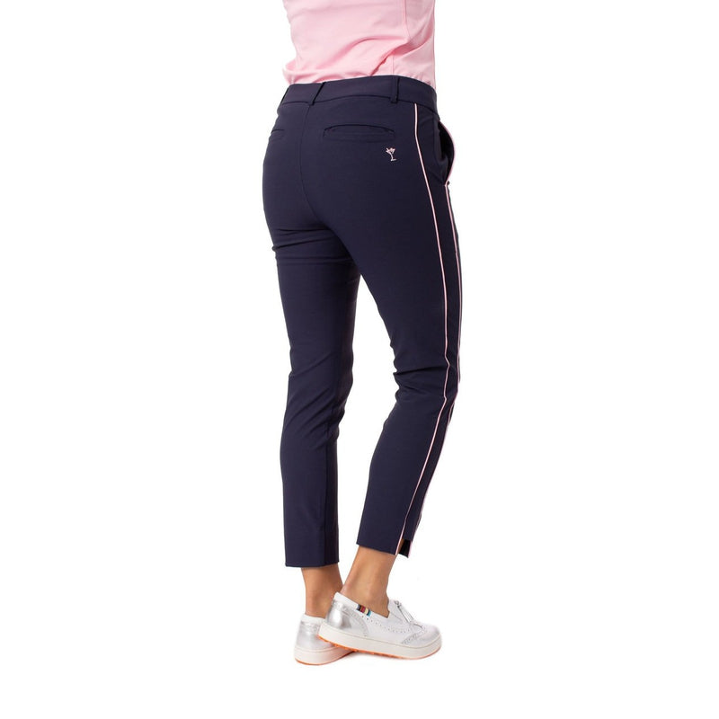 Golftini Ankle Pant - Navy/Pink Stripe