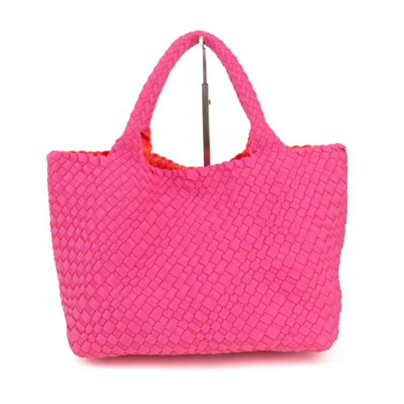 preneLOVE London Large Woven Tote - Pink/Orange