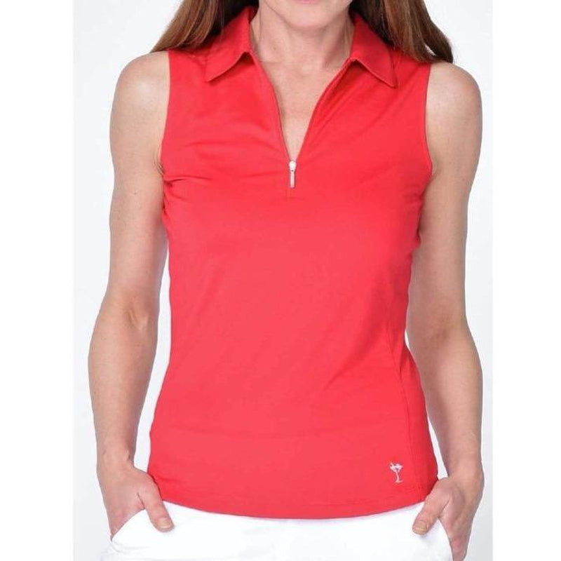 Golftini S/L Zip Tech Polo - Red