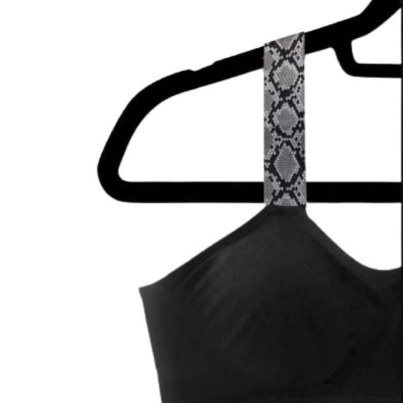 strap-its Basic Bra (attached strap)- Black Bra /Python Strap